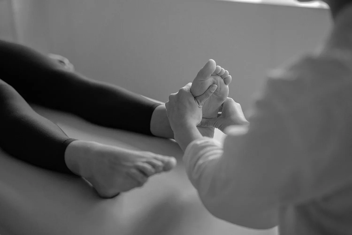 Client enjoying a relaxing foot massage